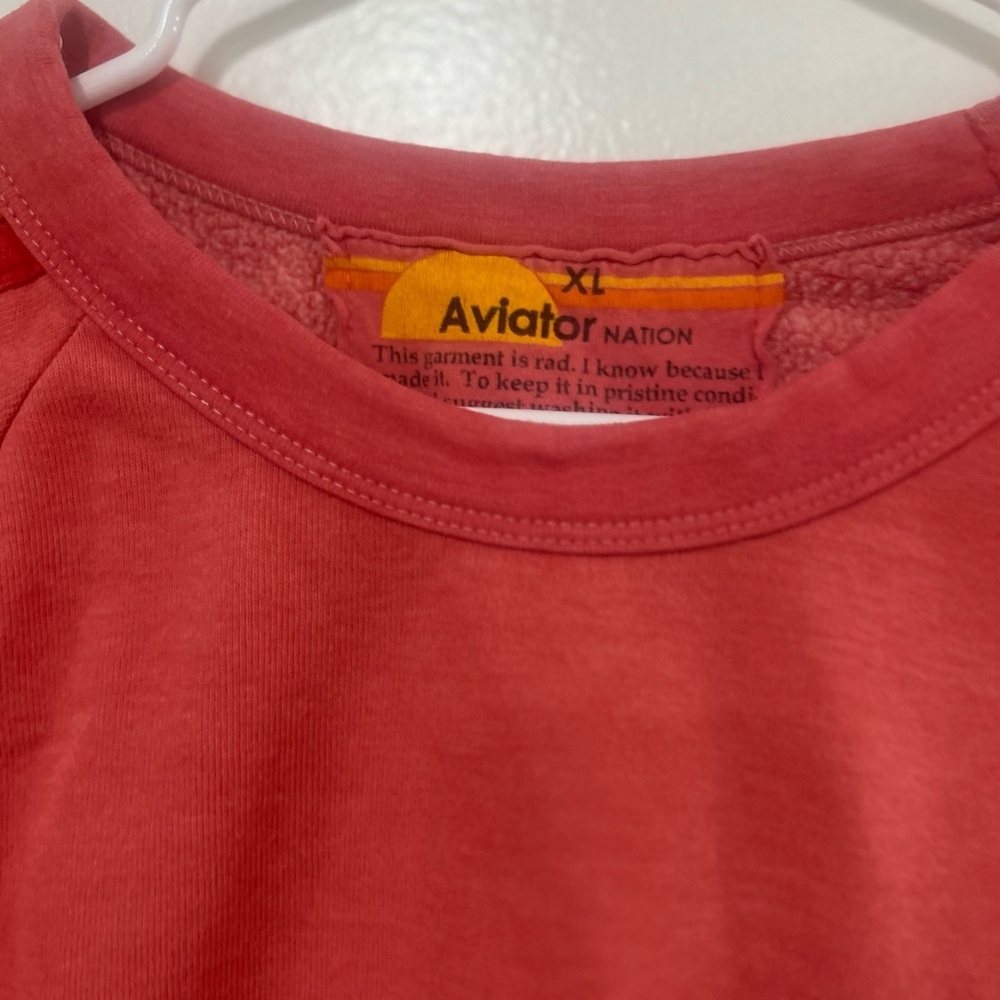 Aviator Nation Pink Rainbow Stripe Sweatshirt - Picture 7 of 7